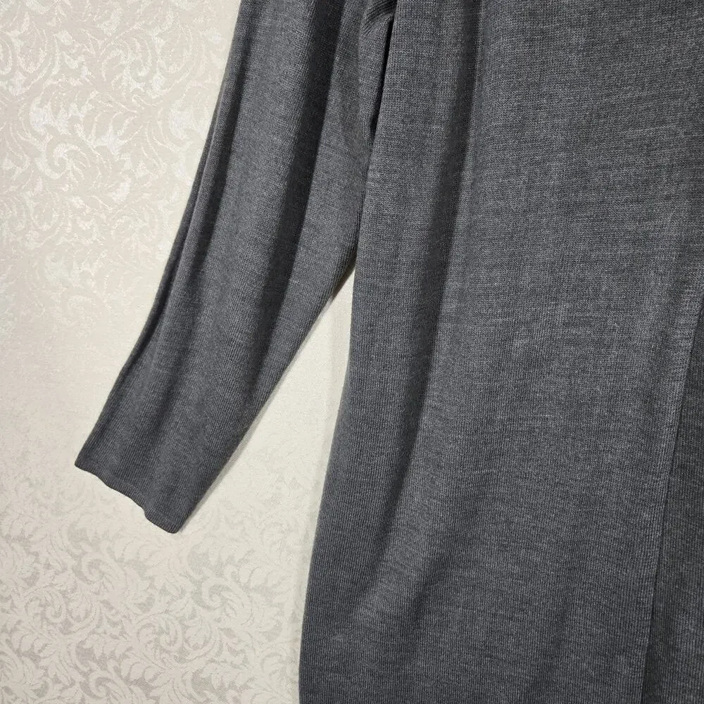 Marisa Christina Longline Cardigan Sweater sz 1X Gray Black Attached Tank Career